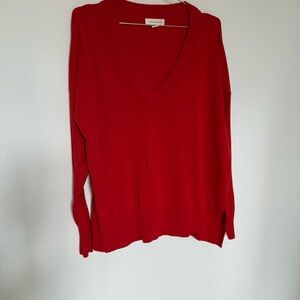 Treasure & Bond Red V-Neck Cashmere Blend Sweater Size Large